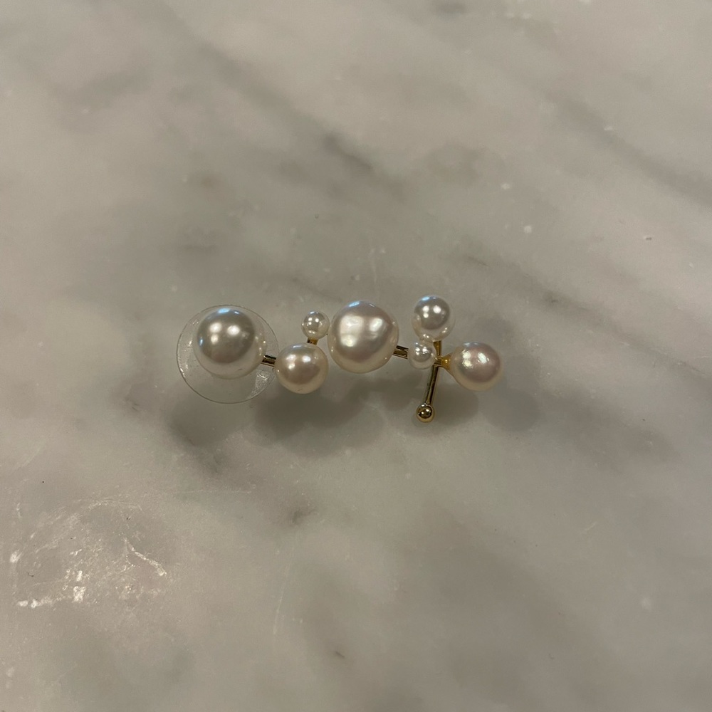 Pear ear climber earrings